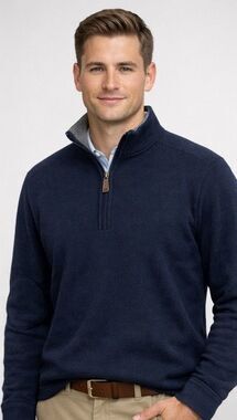 Gear for Sports Men's Large ¼ Zip Sweater Navy Blue Knit Pullover NWT